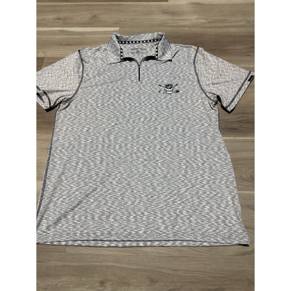 Tattoo Golf Epic Collection Men's Geometric Polo Shirt‎ Gray White XL
